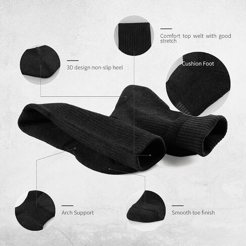 SOX TOWN Unisex Cushioned Crew Training Athletic Socks Men & Women with Combed Cotton Moisture Wicking Breathable Performance in Kuwait