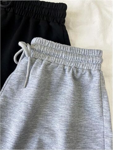 Milumia Women's 2 Pack Dringmstring Mini Sweat Shorts مرنة الخصر فضفاضة لائحة السراويل التمرين in Saudi Arabia