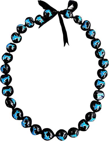 Bluerica يدوى مطلية Kukui Nut Lei Necklace in Saudi Arabia