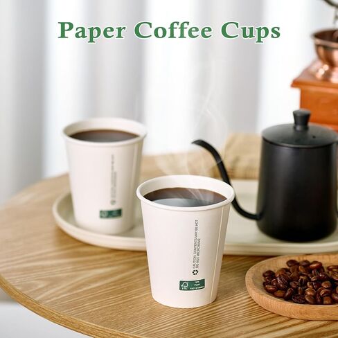 LITOPAK 210 Pack 16 oz Disposable Paper Coffee Cups, White FSC Hot Coffee Cups for Multiple Drinks for Office, Store, Home in Kuwait