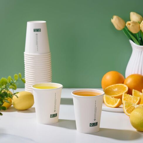 LITOPAK 210 Pack 16 oz Disposable Paper Coffee Cups, White FSC Hot Coffee Cups for Multiple Drinks for Office, Store, Home in Kuwait