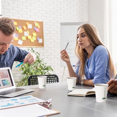 LITOPAK 210 Pack 16 oz Disposable Paper Coffee Cups, White FSC Hot Coffee Cups for Multiple Drinks for Office, Store, Home in Kuwait