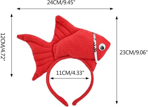 Unisex Cartoon Headband Stuffed Fish Shape Hair Hoop Plush Party Headpiece Hairband Party Cosplay Costume Props in Kuwait
