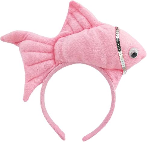 Unisex Cartoon Headband Stuffed Fish Shape Hair Hoop Plush Party Headpiece Hairband Party Cosplay Costume Props in Kuwait