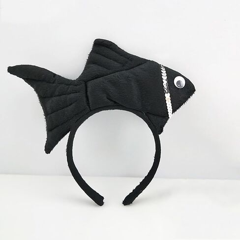 Unisex Cartoon Headband Stuffed Fish Shape Hair Hoop Plush Party Headpiece Hairband Party Cosplay Costume Props in Kuwait
