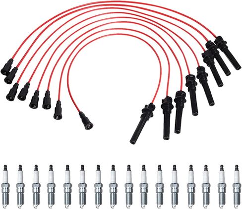 ENA Set of Red Wire Set with 16 Spark Plug Compatible with Chevrolet Blazer 2.5L I4 in Saudi Arabia