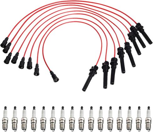 ENA Set of Red Wire Set with 16 Spark Plug Compatible with Chrysler 300 2.5L I4 in Saudi Arabia
