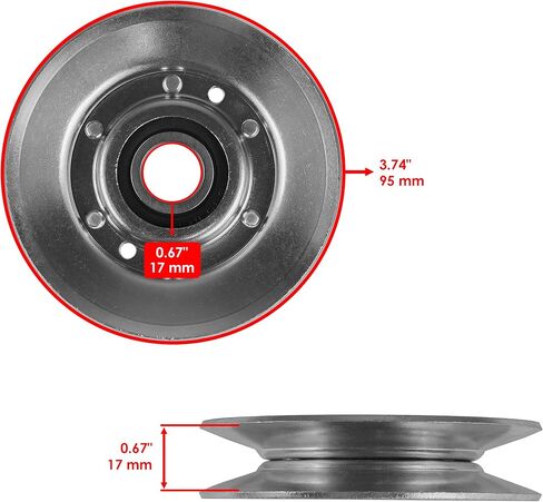 Caltric 2 V-Idler Pulley Compatible with John Deere Z530R Z535M Z540M Z540R Z645 Z655 Z750E AM118447 in Saudi Arabia