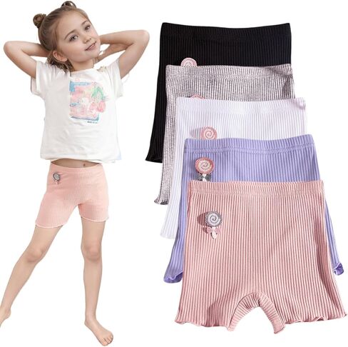4/5 Pack Girls Bike Shorts Breathable Boyshorts for Toddler Under Dresses Dance Short Kids No Need to Wear Underwear in Saudi Arabia