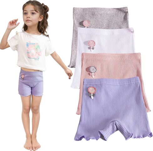 4/5 Pack Girls Bike Shorts Breathable Boyshorts for Toddler Under Dresses Dance Short Kids No Need to Wear Underwear in Saudi Arabia