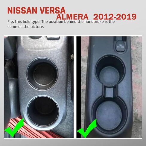 صندوق تخزين ذراع yjywzh للركوب لنيسان Almera Versa 2012-2019 مربع مسند وحدة التحكم في مركز CANER Double مع 6 منافذ USB وملحقات السيارة الداخلية للسيارة (الخيط الأسود) in Kuwait