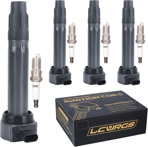 Set of 4 Ignition Coil Pack Iridium Spark Plugs Fits for 2007 2008 2009 2010 2011 2012 2013 2014 2015 2016 Jeep Patriot Compass MK Dodge Avenger Caliber Journey Chrysler Sebring 200 2.4 2.0 L4 in Kuwait