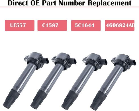 Set of 4 Ignition Coil Pack Iridium Spark Plugs Fits for 2007 2008 2009 2010 2011 2012 2013 2014 2015 2016 Jeep Patriot Compass MK Dodge Avenger Caliber Journey Chrysler Sebring 200 2.4 2.0 L4 in Kuwait