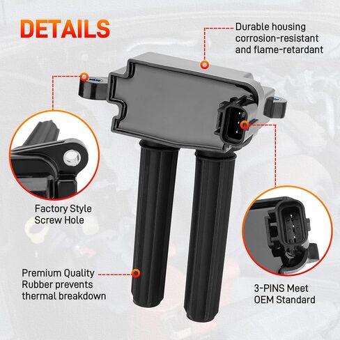 UF504 مجموعة من 8 اشتعال Coil Pack 16 Iridium Spark Place متوافق مع Dodge Ram Jeep Jeep Chrysler - Challenger Charger Durango Ram 1500 2500 3500 Grand Cherokee Aspen 5.7L V8 استبدال# C1526 56029129AA in Kuwait