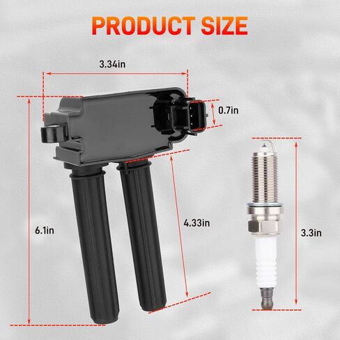 UF504 مجموعة من 8 اشتعال Coil Pack 16 Iridium Spark Place متوافق مع Dodge Ram Jeep Jeep Chrysler - Challenger Charger Durango Ram 1500 2500 3500 Grand Cherokee Aspen 5.7L V8 استبدال# C1526 56029129AA in Kuwait