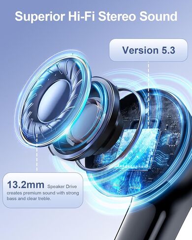 Ear Buds Wireless Earbuds - Bluetooth Headphones 40H Playtime LED Display Deep Bass Stereo in-Ear Earphones with IPX7 Waterproof for iPhone Android Phone Tablet Laptop, Pink in Saudi Arabia