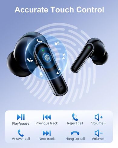 Ear Buds Wireless Earbuds - Bluetooth Headphones 40H Playtime LED Display Deep Bass Stereo in-Ear Earphones with IPX7 Waterproof for iPhone Android Phone Tablet Laptop, Pink in Saudi Arabia