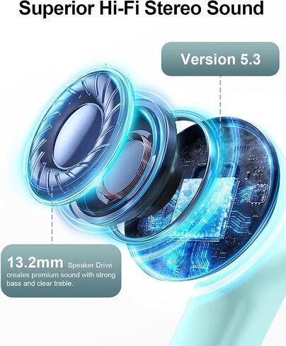 Ear Buds Wireless Earbuds - Bluetooth Headphones 40H Playtime LED Display Deep Bass Stereo in-Ear Earphones with IPX7 Waterproof for iPhone Android Phone Tablet Laptop, Pink in Saudi Arabia