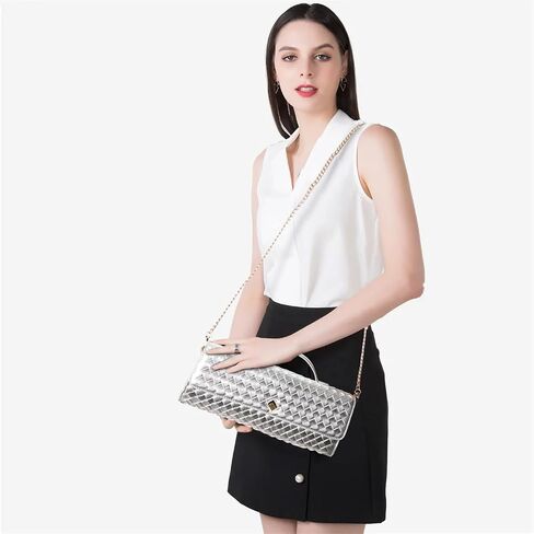 Woven Evening Clutch Purses for Women, Leather Crossbody Purse Shoulder Bag for Wedding Party in Saudi Arabia