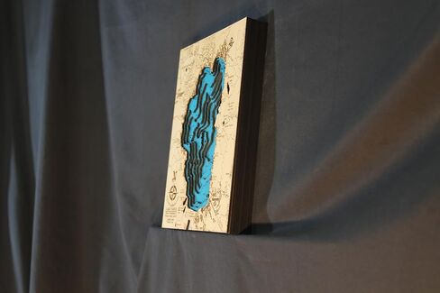 Mini BLUE! Lake Tahoe 3D Wooden Map in Saudi Arabia