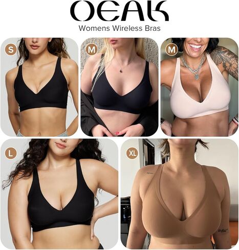 Wirelss Wirelss Deep v Bras Black+Sexy Grownge Bralette Pull On Bra White M in Kuwait