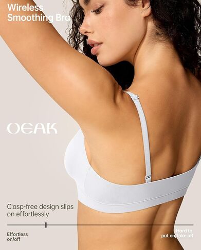 Wirelss Wirelss Deep v Bras Black+Sexy Grownge Bralette Pull On Bra White M in Kuwait