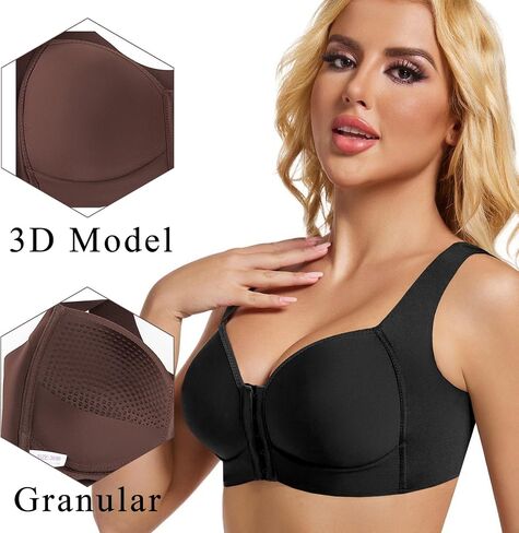 إغلاق المشبك للسيدات حمالات الصدر لا يوجد underwire مكافحة الانفصال عن براليت كبار السن الراحة in Kuwait