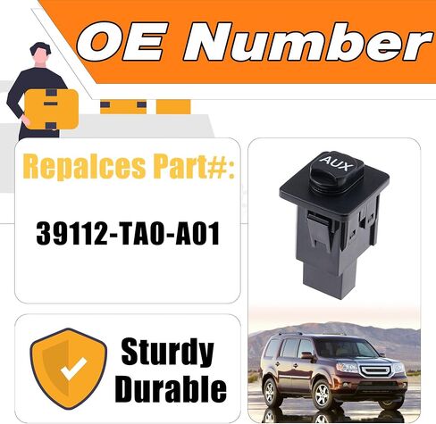 Aux Port Port Auxiliary Jack Assembly متوافق مع Honda Pilot 2009-2012 Accord EX 2008-2010 Accord Ex-L 2008 Accord LX 2011 ، يحل محل# 39112-TA0-A01 in Saudi Arabia