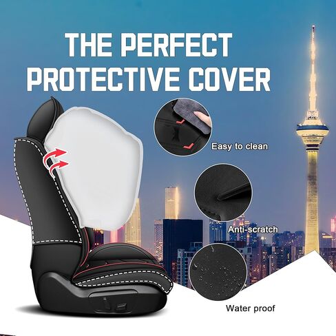 أغطية مقعد السيارة لتويوتا كورولا 2000-2025 ، غطاء مقعد رياضي أنيق ، غطاء مقعد سيارة نابا الممتاز. أغطية مقعد السيارات مجموعات (5 مقاعد قياسية/أحمر أسود) in Kuwait