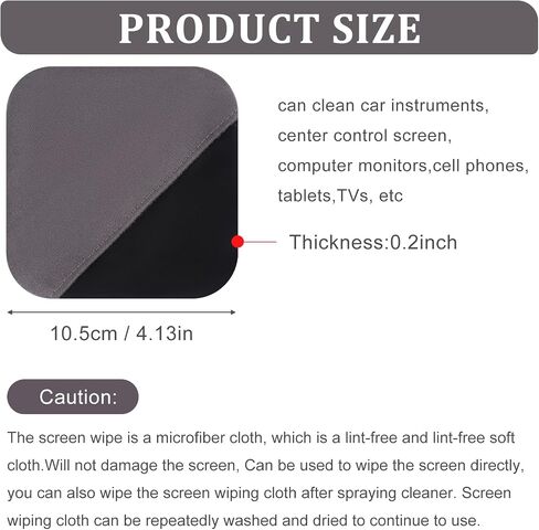 Car Screen Wipes, 11cm/4.33 in Microfiber Cloth Auto Touchscreen Cleaning Wipes, Round Foldable Car Touch Screen Cleaner Cloth for Vehicle Dashboard LCD Display, Interior Car Accessories in Saudi Arabia