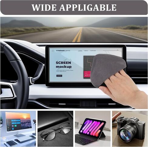 Car Screen Wipes, 11cm/4.33 in Microfiber Cloth Auto Touchscreen Cleaning Wipes, Round Foldable Car Touch Screen Cleaner Cloth for Vehicle Dashboard LCD Display, Interior Car Accessories in Saudi Arabia