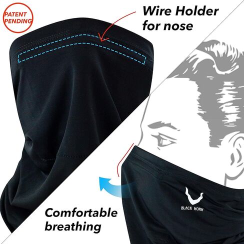 BLACK HORN - Balaclavas with Nose Holder & Filter Cold Weather Dust Wind Comfortable Neck Gaiter Protection Face Covering in Saudi Arabia