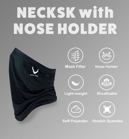 BLACK HORN - Balaclavas with Nose Holder & Filter Cold Weather Dust Wind Comfortable Neck Gaiter Protection Face Covering in Saudi Arabia
