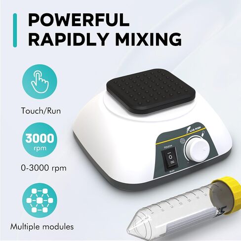 LAB FISH Digital Professional lab Vortex Shaker Mixer Continuous & Touch Modes 0-3000RPM Timer Function W/Multifunctional Modules for Laboratory Tube Flask(Timable) in Kuwait