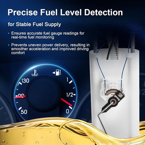 Fuel Pump, Fit for 1997 1998 1999 2000 Chevy/GMC C1500 C2500 C3500 K1500 K2500 K3500 Pickup 4.3L 5L 5.7L 7.4L, Electric Fuel Pump with 2 Connectors & Level Sensor & Sending Unit, Replace E3947M in Saudi Arabia