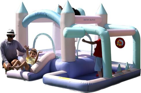 Bounce House Inflatable Slide Kids Bouncy Castle with Ball Pit,Dreamy Jumper with Air Blower for Wet and Dry in Kuwait