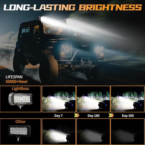 7 Inch LED Pods, 2Pcs 156W 12V 24V Triple Row Light Bar with Spot Flood Combo, Offroad Fog/Driving Lights, Waterproof LED Work Lights for Truck Boat ATV UTV SUV, Bright White Beam in Saudi Arabia