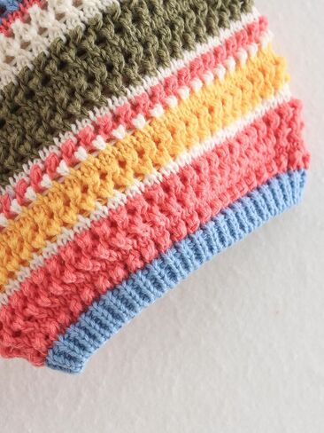 نساء قصير الأكمام سترة بولو سترة مخططة لأعلى ألياف متماسكة قمم الكروشيه تي شيرت in Kuwait