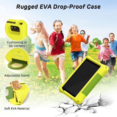 تابلت للأطفال مقاس 8 بوصات لجهاز Android 14 للأطفال الصغار مع حافظة EVA مقاومة للصدمات وواي فاي للأطفال مع يوتيوب، 64 جيجابايت، ثماني النواة، معتمد من GMS، كاميرا مزدوجة، أحمر in Kuwait