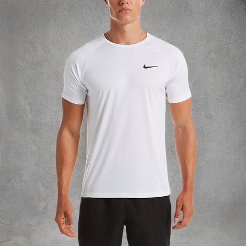 تي شيرت السباحة Dri-FIT UPF 40+ Hydroguard للرجال من Nike (الولايات المتحدة، ألفا، متوسط، عادي، عادي، أزرق الدلو) in Saudi Arabia