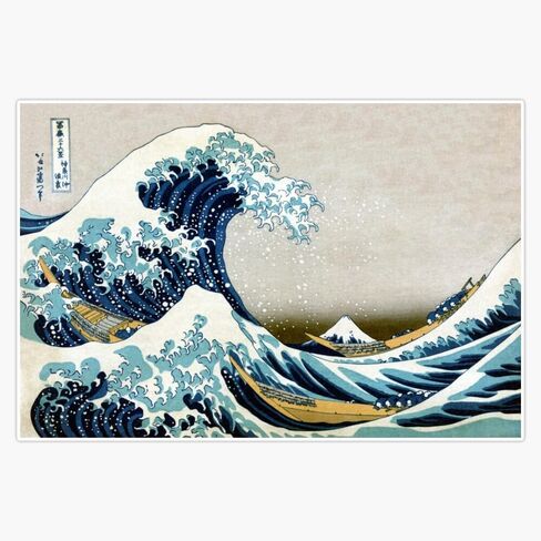The Great Wave الشهيرة الشهيرة للأعمال الفنية فينيل فينيل مقاومة للماء ملصق جدار الكمبيوتر المحمول ملصق ويدل. in Saudi Arabia