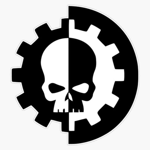 Magnet Adeptus Mechanicus - أسود على ملصق فينيل مغناطيسي أبيض مغناطيس 5 " in Saudi Arabia