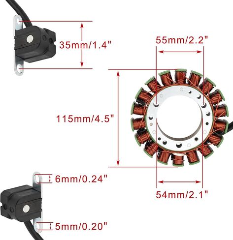 WOOSTAR 18 Coil 9 Wire Magneto Stator Replacement for 1998-2002 LT-F500F QuadRunner 500 4WD 2000-2001 LT-A500 QuadMaster OEM 32101-09F00 32101-09F01 32101-2009F20 3430-011 3430-012 3430-059 in Saudi Arabia