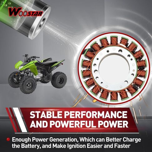 WOOSTAR 18 Coil 9 Wire Magneto Stator Replacement for 1998-2002 LT-F500F QuadRunner 500 4WD 2000-2001 LT-A500 QuadMaster OEM 32101-09F00 32101-09F01 32101-2009F20 3430-011 3430-012 3430-059 in Saudi Arabia