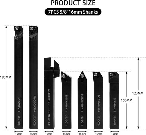 مجموعة مكونة من 21 قطعة، أداة تحول مخرطة قابلة للفهرسة، ساق 3/8 بوصة 10 مم، 7 قطع حامل قطع مخرطة معدنية مع 14 قطعة من إدراجات تحول الكربيد، أدوات تحويل مخرطة كربيد لتحويل حفر الخيوط المملة in Kuwait
