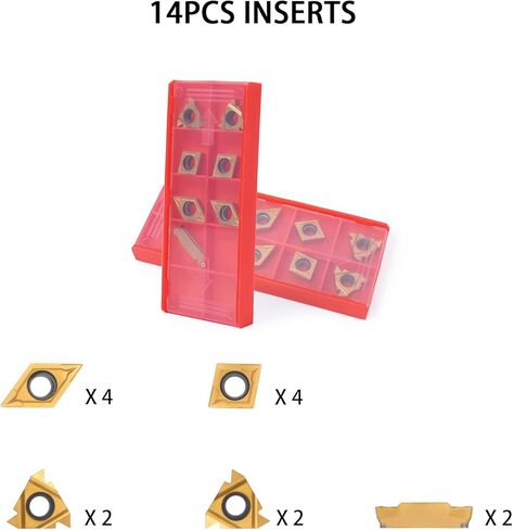 مجموعة مكونة من 21 قطعة، أداة تحول مخرطة قابلة للفهرسة، ساق 3/8 بوصة 10 مم، 7 قطع حامل قطع مخرطة معدنية مع 14 قطعة من إدراجات تحول الكربيد، أدوات تحويل مخرطة كربيد لتحويل حفر الخيوط المملة in Kuwait