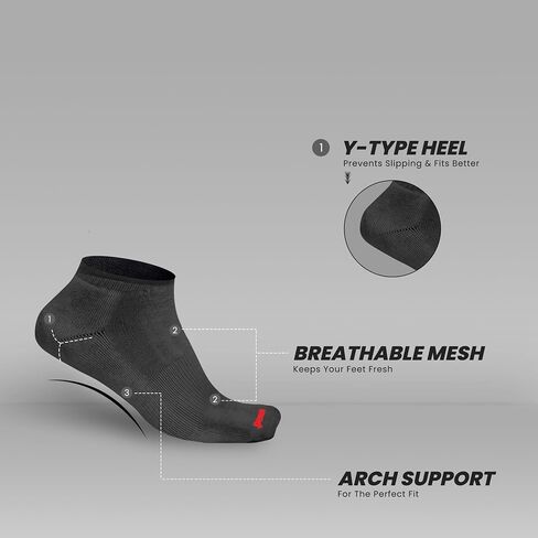 Penn Men's Cushioned No-Show Socks: Comfortable Low-Cut Style, Invisible Liner Design | Ideal for Hiking & Everyday Wear in Saudi Arabia