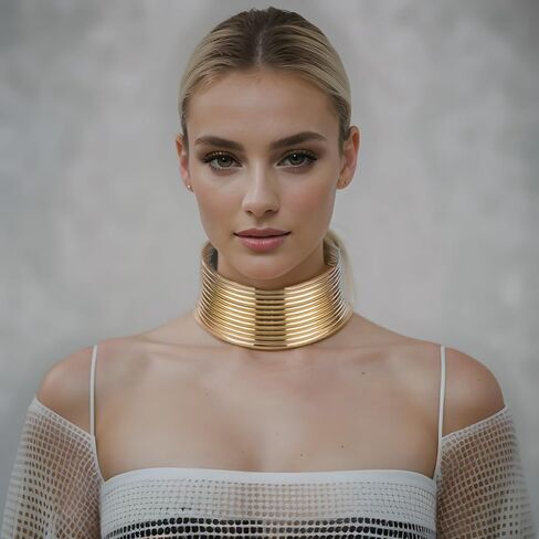 Choker Necklace Bracelet Set for Women PU Leather African Statement Female Torques Collar Ethnic Tribal Bangle Jewelry Set in Saudi Arabia