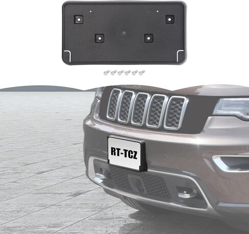 RT-TCZ License Plate Holder Front License Plate Frame Mount Bracket Accessories for Jeep Grand Cherokee 2017 2018 2019 2020 2021 2022 2023 in Saudi Arabia