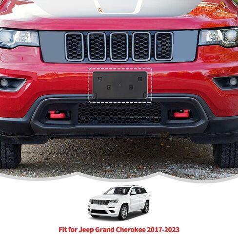 RT-TCZ License Plate Holder Front License Plate Frame Mount Bracket Accessories for Jeep Grand Cherokee 2017 2018 2019 2020 2021 2022 2023 in Saudi Arabia